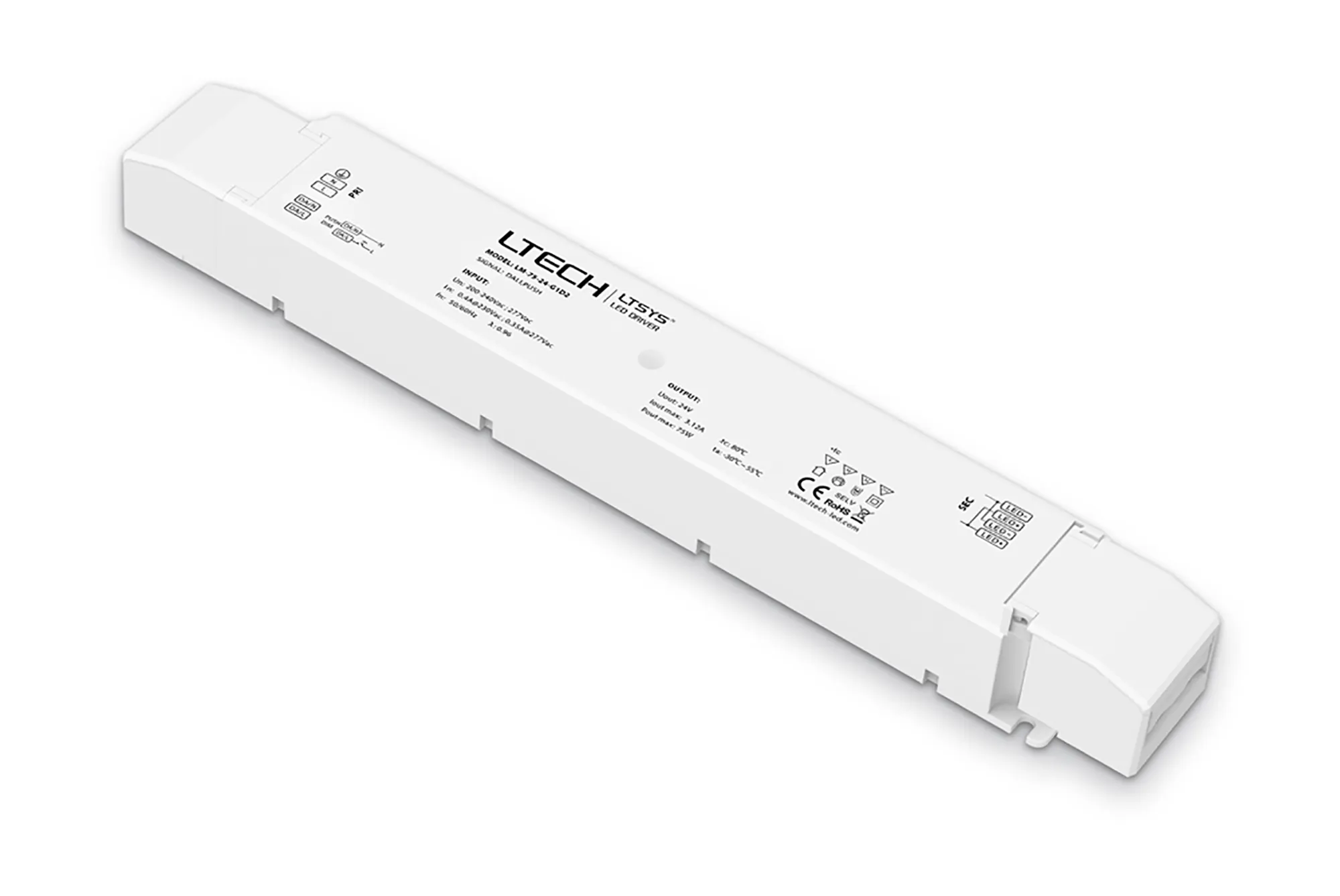 DALI Push Dim PWM 75W C. Voltage Linear Dimmable Driver 24V